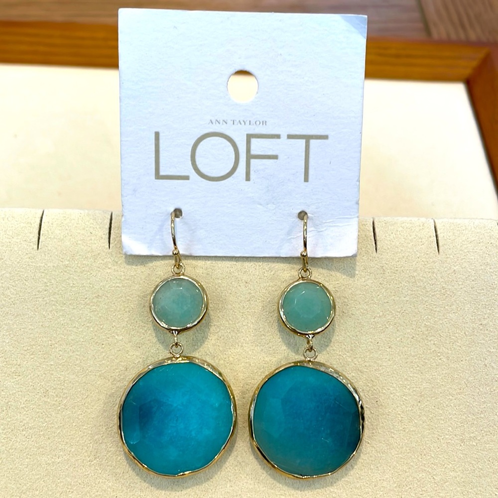 LOFT Hanging Tiered Gemstone Earrings BRAND NEW